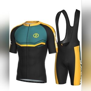 INBIKE Men’s Cycling Set – Black & Yellow, Size Large, New with Tags